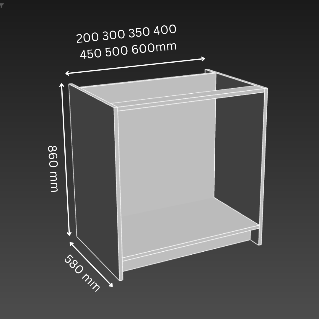 1 Door 1 Layer Kitchen Base Cabinet - W200×D580×H860mm - Wood