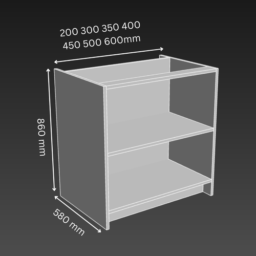 1 Door 2 Layer Kitchen Base Cabinet - D580mm