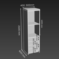 1 Door 4 Drawer Kitchen Tower Cabinet - D600mm