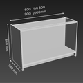 2 Door 1 Layer Kitchen Base Cabinet - D580mm