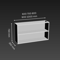 2 Door 2 Layer Kitchen Wall Cabinet - D350mm