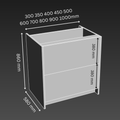 2 Drawer Aa Kitchen Base Cabinet - D580mm