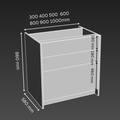 3 Drawer Aab Kitchen Base Cabinet - D580mm
