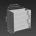 4 Drawer Aaaa Kitchen Base Cabinet - D580mm