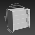 4 Drawer Aaab Kitchen Base Cabinet - D580mm