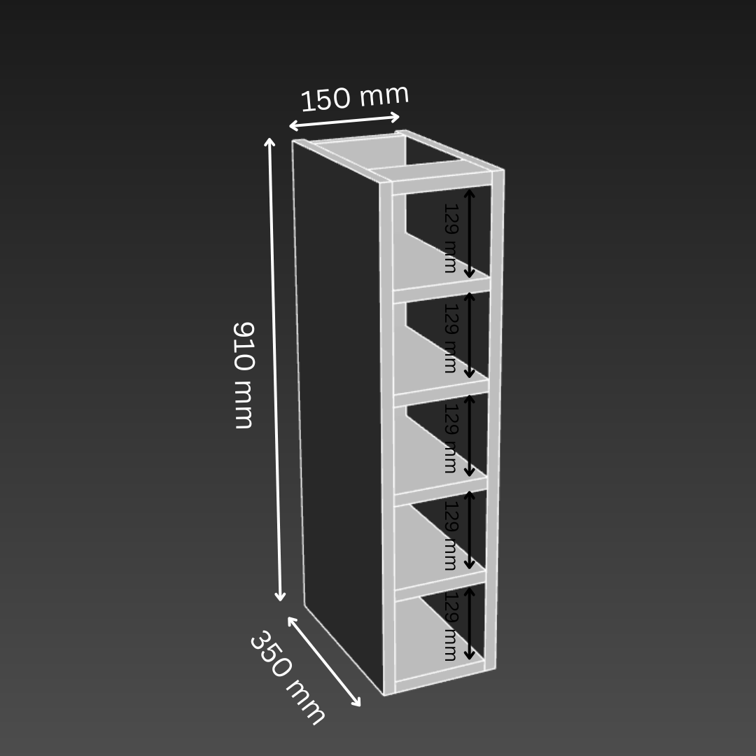 6 Layer Wine Rack Kitchen Wall Cabinet - D350mm