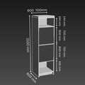 Double Oven 0 Drawer Kitchen Tower Cabinet - D600mm
