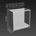 Normal 1 Layer Open Shelves Kitchen Base Cabinet - D580mm