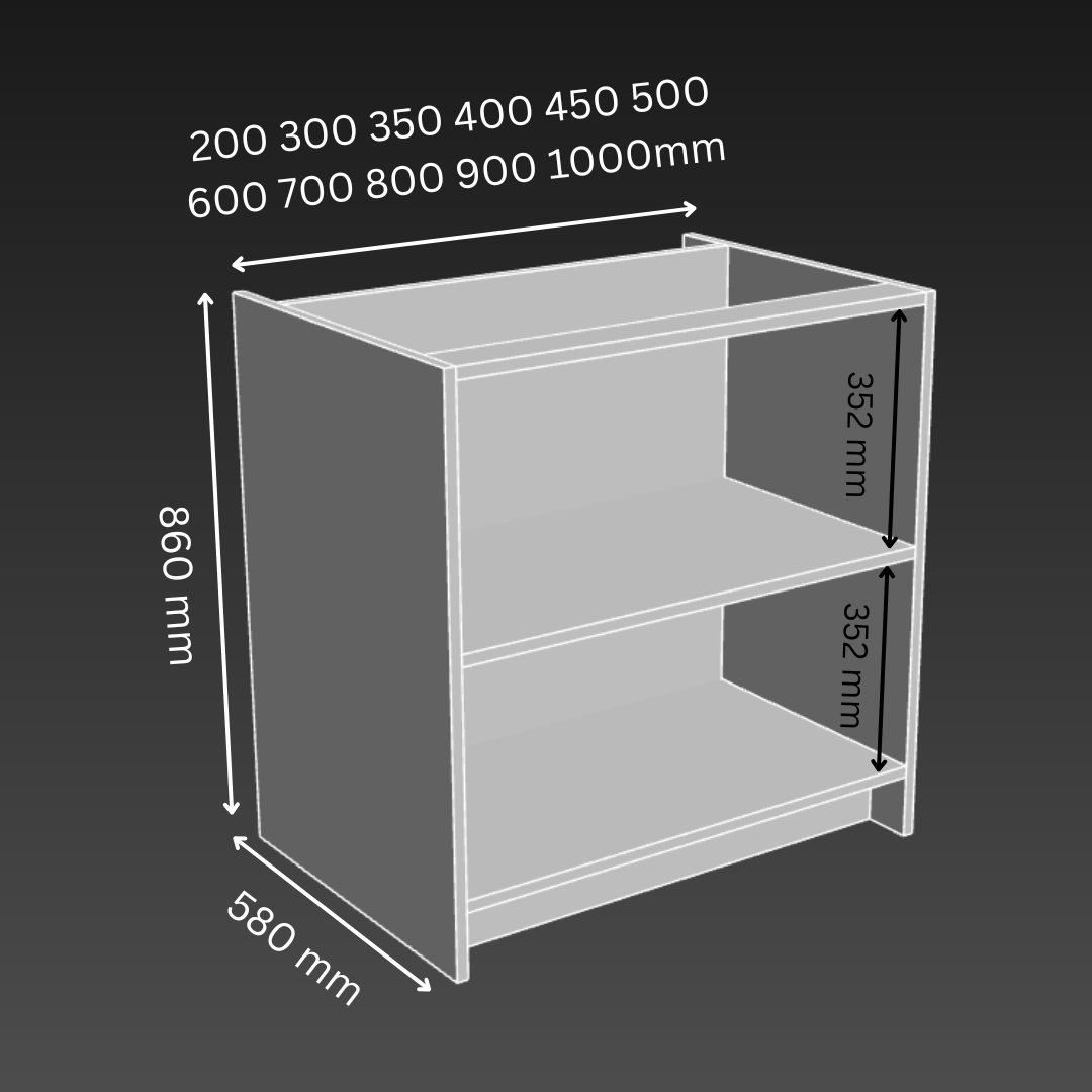 Normal 2 Layer Open Shelves Kitchen Base Cabinet - D580mm