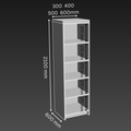 Open Shelves 5 Layers Kitchen Tower Cabinet - D600mm