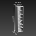 Open Shelves 7 Layers Kitchen Tower Cabinet - D600mm